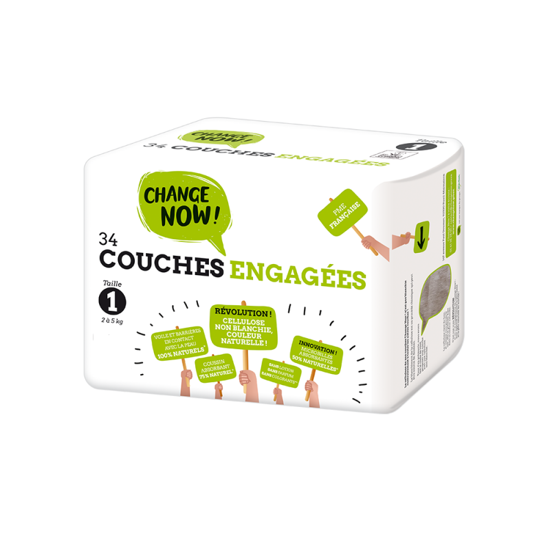 Couches engagées - Taille 1 - CHANGE NOW !